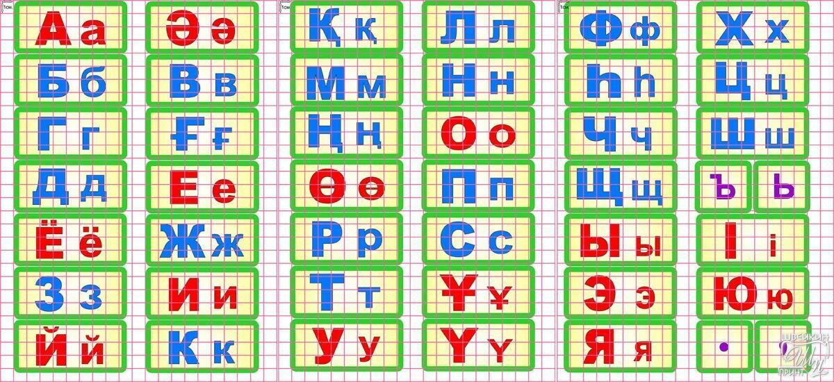 Касса буквы и цифры на казахском/русском языке