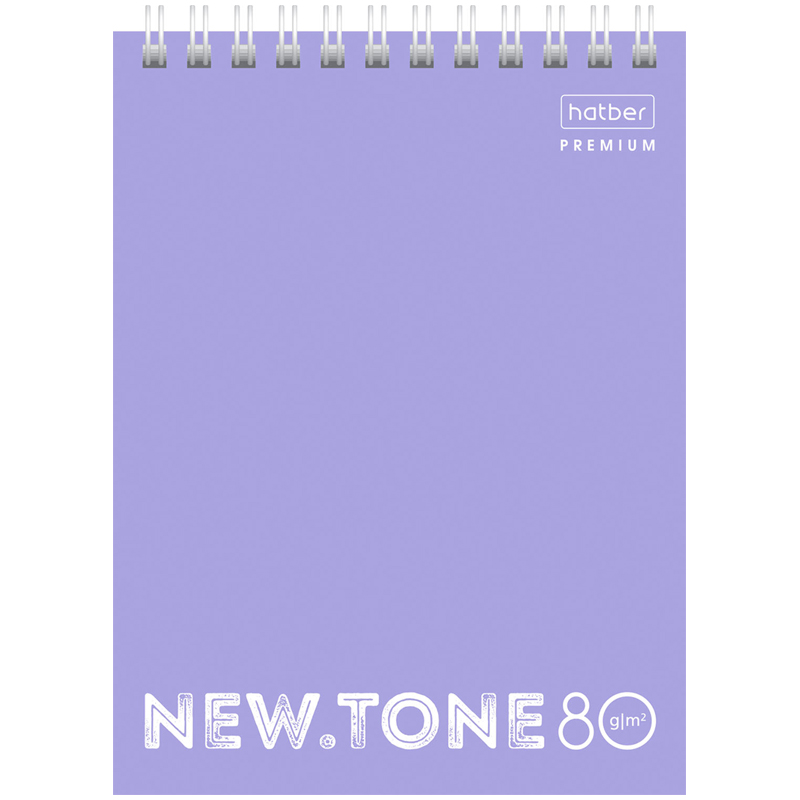 Блокнот А6 80л. на гребне Hatber "NEWtone Pastel. Лаванда", 80г/м2, пластиковая обложка 80Б6A1гр_050