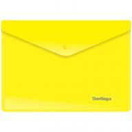 Папка-конверт на кнопке Berlingo, A5+, 180мкм,желтая 