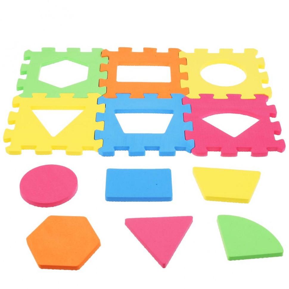 Коврик сборный, с фигурами, 6 элементов Играем вместе, цвет разноцветный, размер 140x140x50 мм