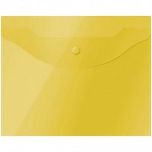 Папка-конверт на кнопке OfficeSpace А5 (190*240мм), 150мкм, полупрозрачная, желтая