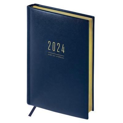 Ежедневник датированный 2024г., A5, 176л., кожзам, OfficeSpace "Dallas", синий
