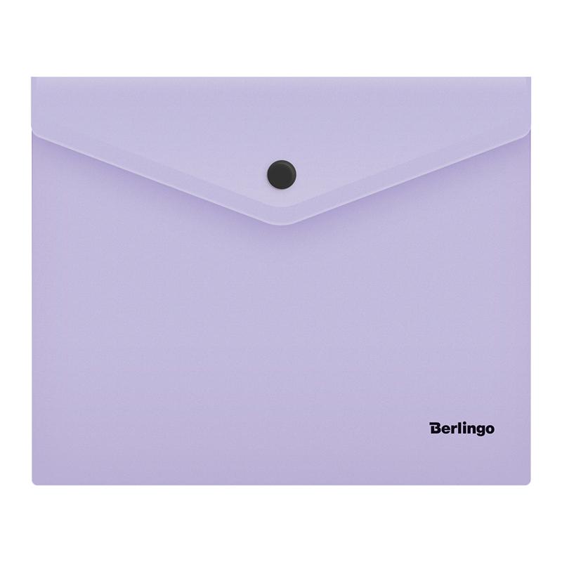 Папка-конверт на кнопке Berlingo "Instinct" А5+, 180мкм, лаванда