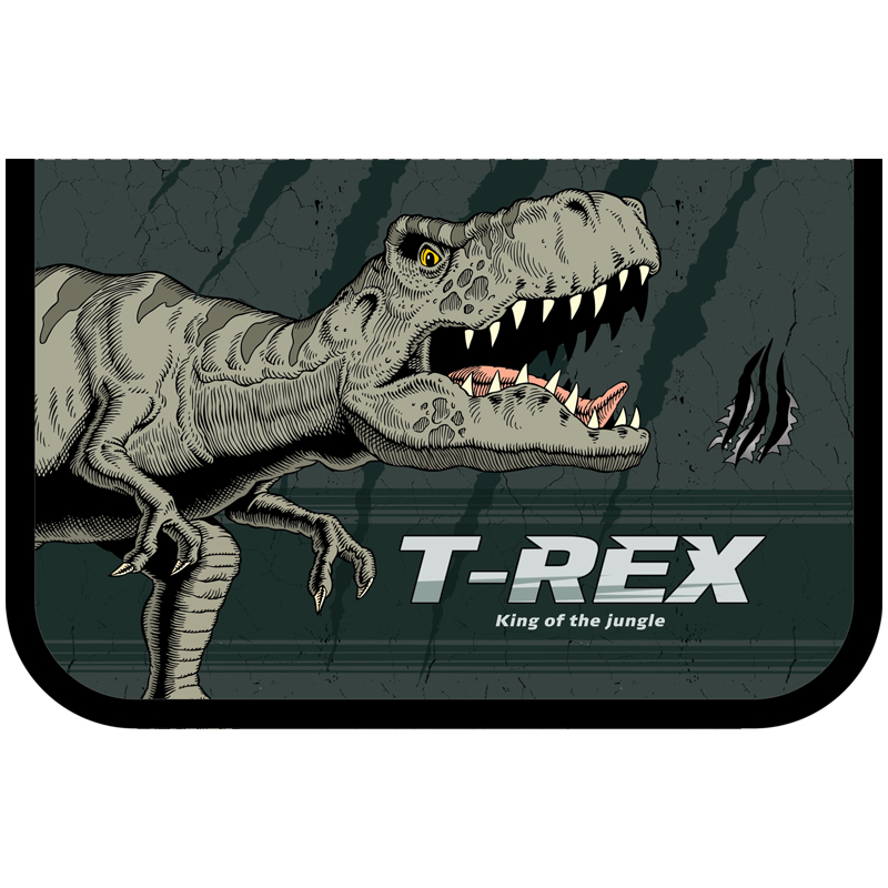 Пенал 1 отделение, 200*130 ArtSpace "T-Rex", доп. секция, ткань