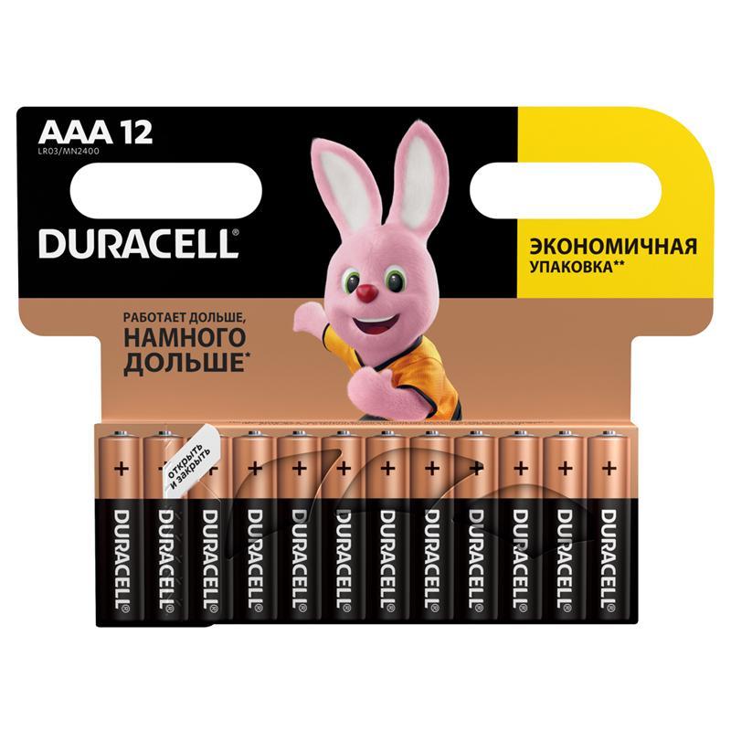 Батарейка Duracell Basic AAA (LR03) алкалиновая 12BL