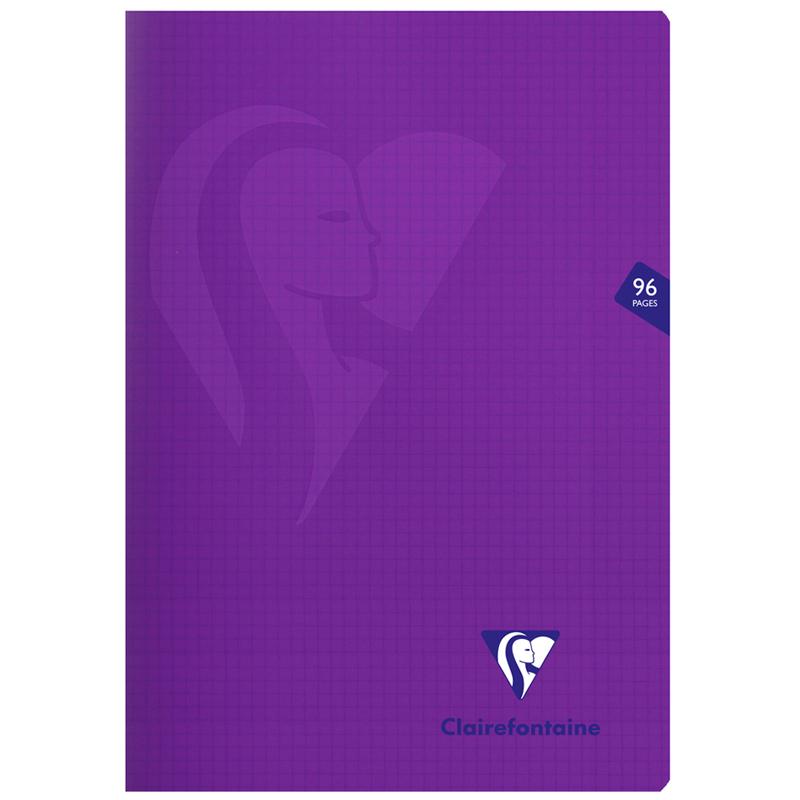 Тетрадь 48л., А4, клетка Clairefontaine "Mimesys", пластиковая обложка, фиолетовая, 90г/м2