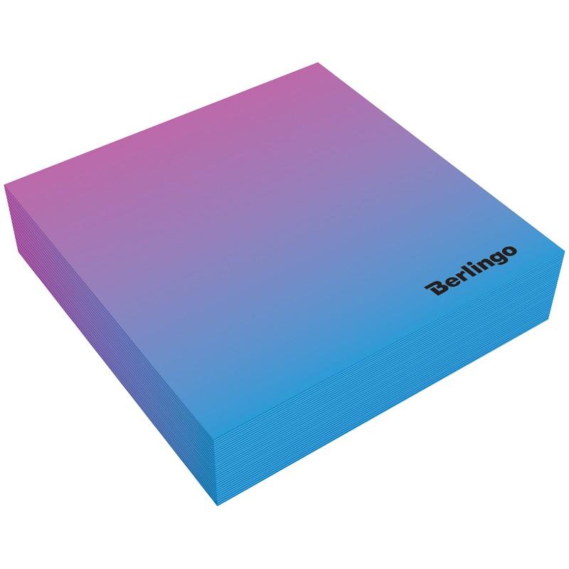 Блок для записи декоративный на склейке Berlingo "Radiance" 8,5*8,5*2, голубой/розовый, 200л.