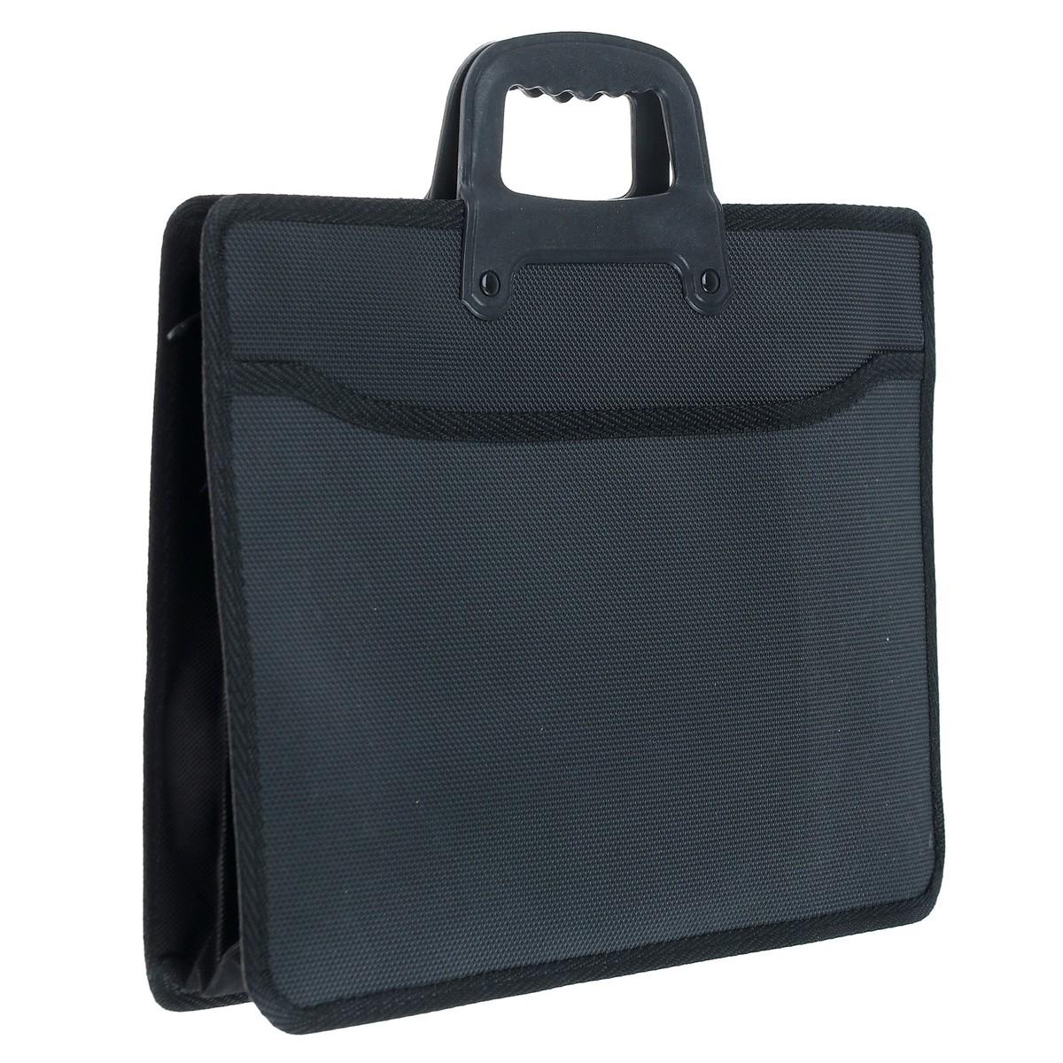 Папка-портфель пластиковый А3 с ручкой на замоч черный