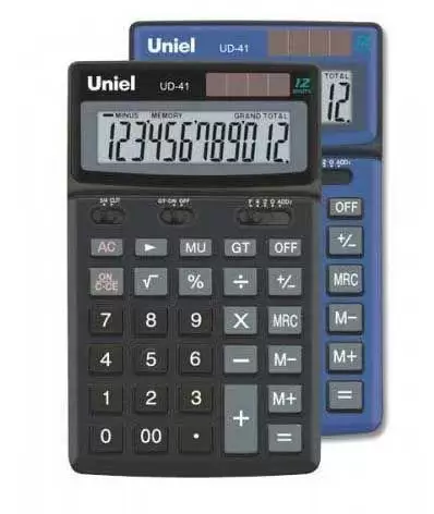Калькулятор наст. Uniel UD-41 GM зеленый, 12разр., 176*107*24мм, подъем.дисплей,металл.поверх