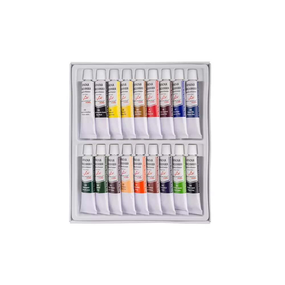 Краски масляные Vista-Artista "Studio", 18 цветов, арт. VAMP-1218, цвет в ассортименте