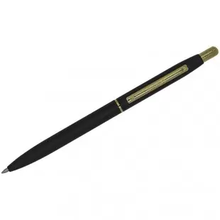 Ручка шариковая Luxor Gemini Ball Pen Blue/Chrom синяя, 1,0мм, корпус черный/золото, кнопочный мех