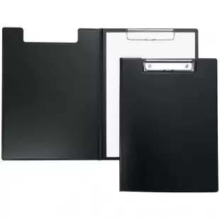 Папка-планшет с зажимом А4 KUVERT пластик черный 04301