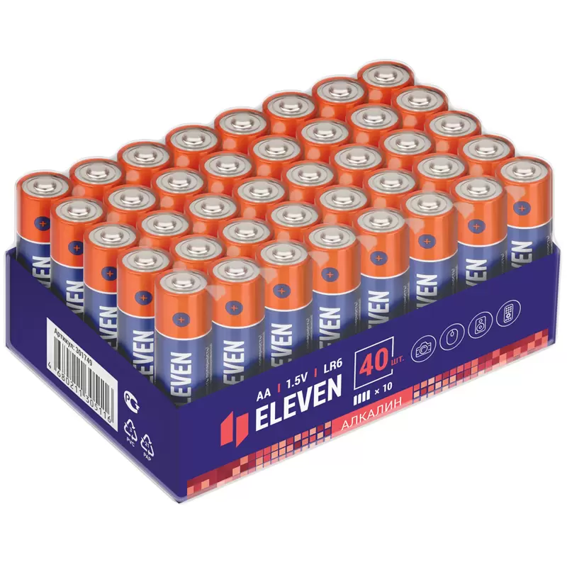 Батарейка Eleven AA (LR6) алкалиновая, OS40 301749