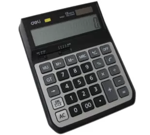 Калькулятор 12 разрядов Deli М00720, черный, 