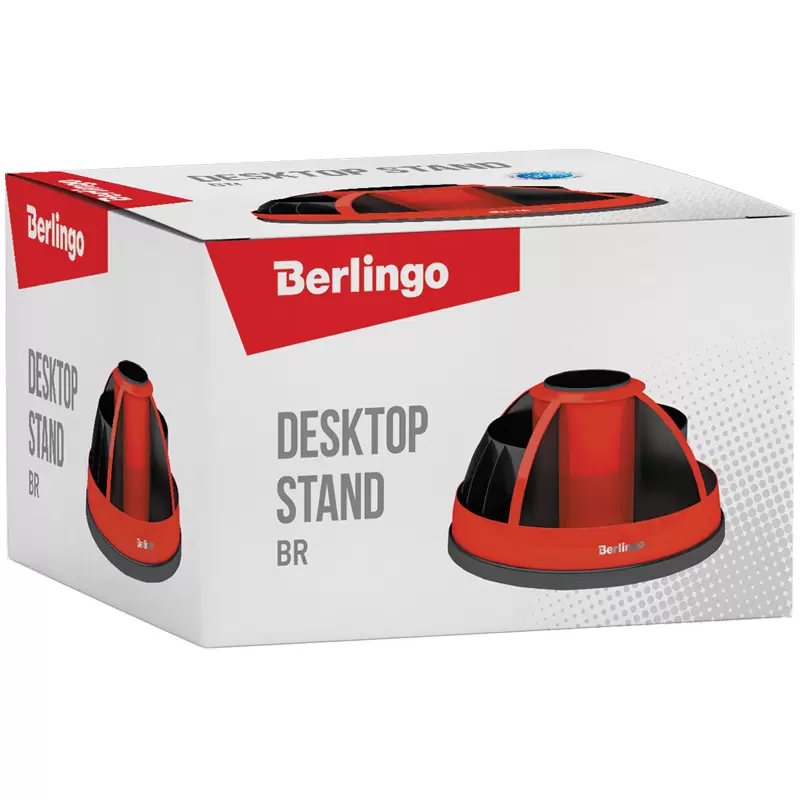 Настольная подставка Berlingo "BR", вращающаяся, черный/красный