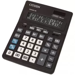 Калькулятор настольный Citizen Business Line CDB 16 разрядный  двойное питание 157*200*35мм черный