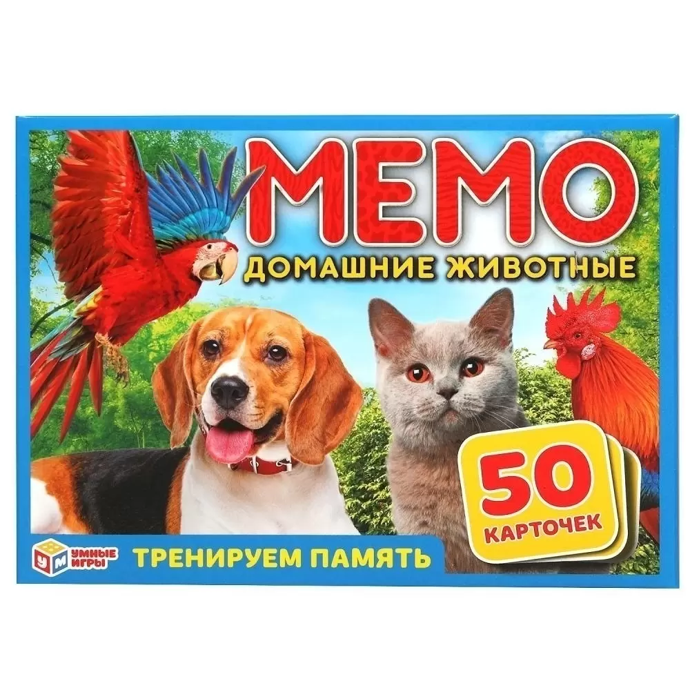 Игра карточная Умные игры Мемо "Домашние животные" 