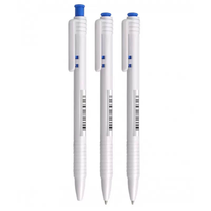 Ручка шариковая автоматическая СТАММ синяя, 0,7мм, белый корпус