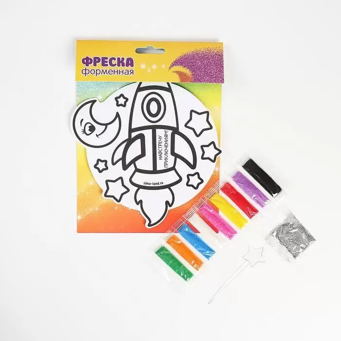 Фреска форменная  с блесками "Мишинка" "Ракета" 1104995/1104996