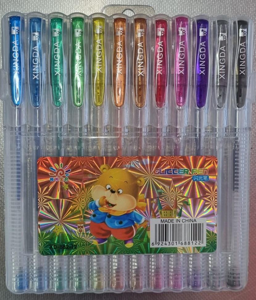 Набор ручек с блестками Glitter Pen 12 цветов