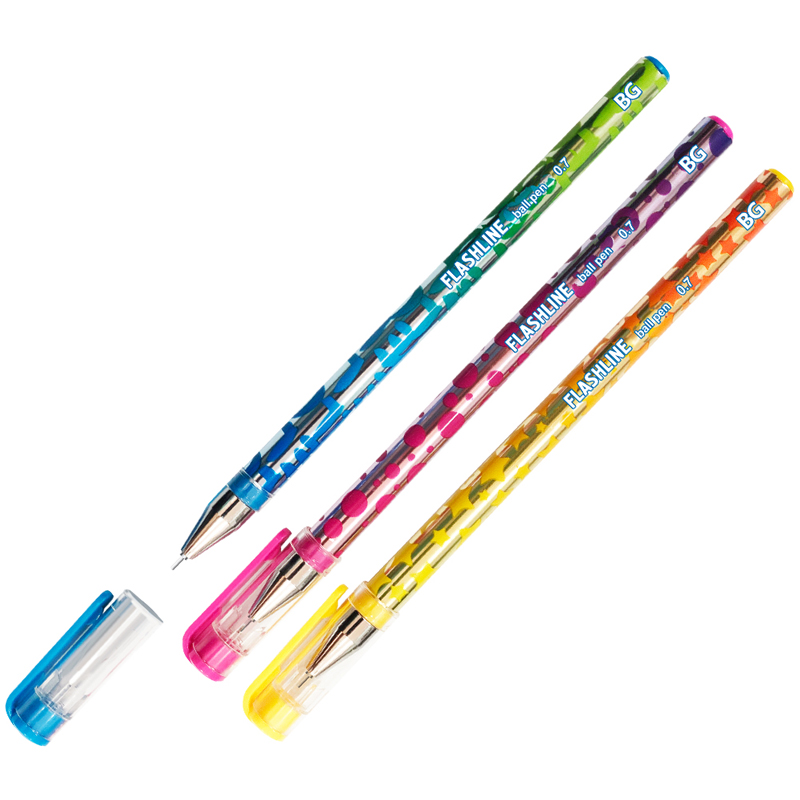 Ручка шариковая BG "Flashline" синяя, 0,7мм, пластиковая туба
