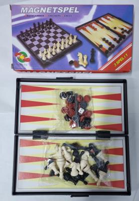 Игры настольные магнитные 3в1 шахматы, шашки, нарды 3422М/2885