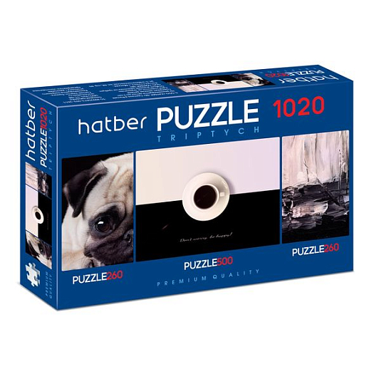 Пазлы "Hatber Premium", 260/500/260 элементов, А2, 220x330мм/460x340мм, 3 картинки, серия "Triptych 