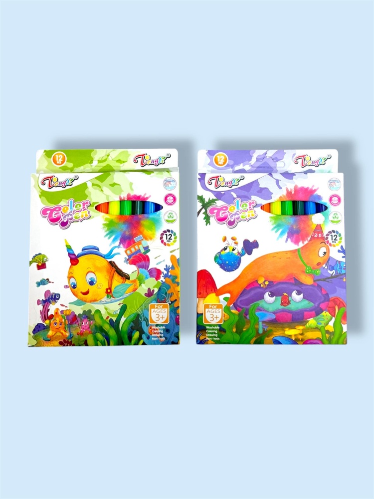 Фломастеры Longdi №TD-9898-12 Color pen 12pcs, 3+