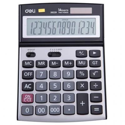 Калькулятор настольный DELI "39229" 14 разрядный, 190х139х37 мм, серый