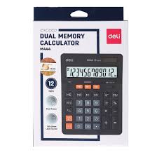 Калькулятор настольный DELI "М444" 12 разрядный, 205х155х35 мм, черный