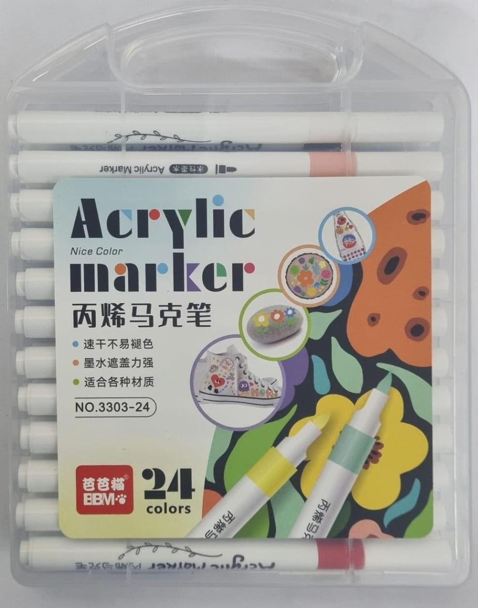 Акриловые фломастеры 24цв Acrylic marker BBM №3303