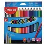 Карандаши цветные Maped 24цв Color'peps золото+серебро