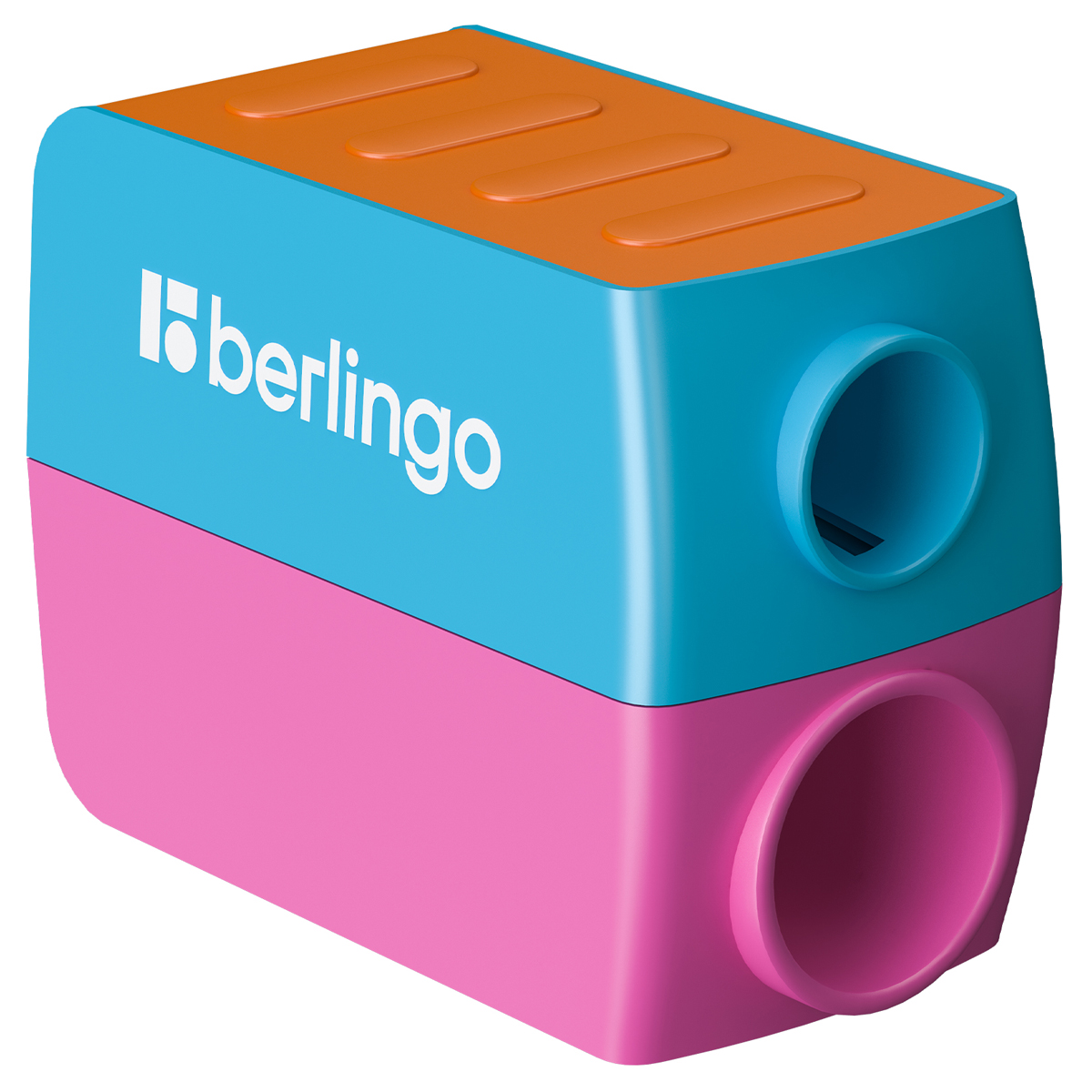 Точилка пластиковая Berlingo "ColorShift", 2 отверстия, контейнер, ассорти, туба