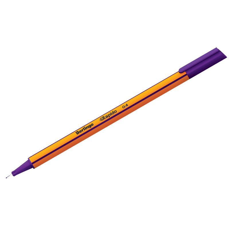 Ручка капиллярная линнер Berlingo Rapido фиолетовая 0,4мм трехгранная
