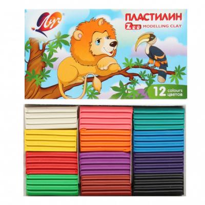 Пластилин Луч 12 цветов ZOO Мини 162г/180г картонная упаковка