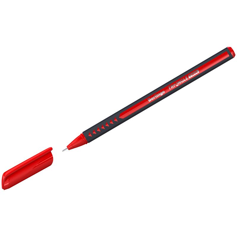 Ручка шариковая Berlingo "Triangle Twin", красная, 0,7, игольчатый стержень