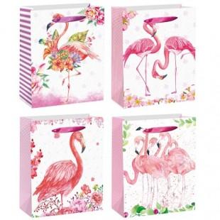 Пакет подарочный deVente Розовый фламинго 32*26*10
