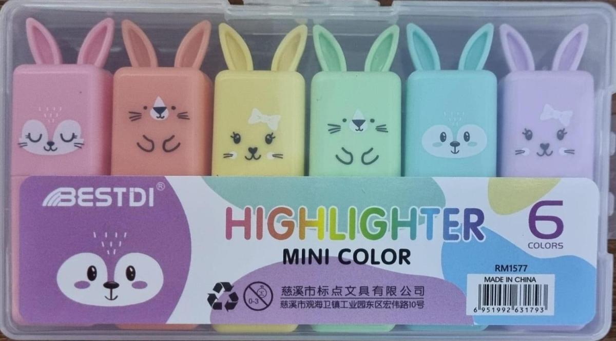 Маркер-текстовыделитель Highligter mini 6 color №RM1577