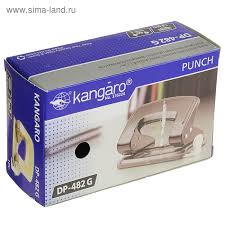 Дырокол Kangaro DP-482G 16л., металлический, с линейкой, серый