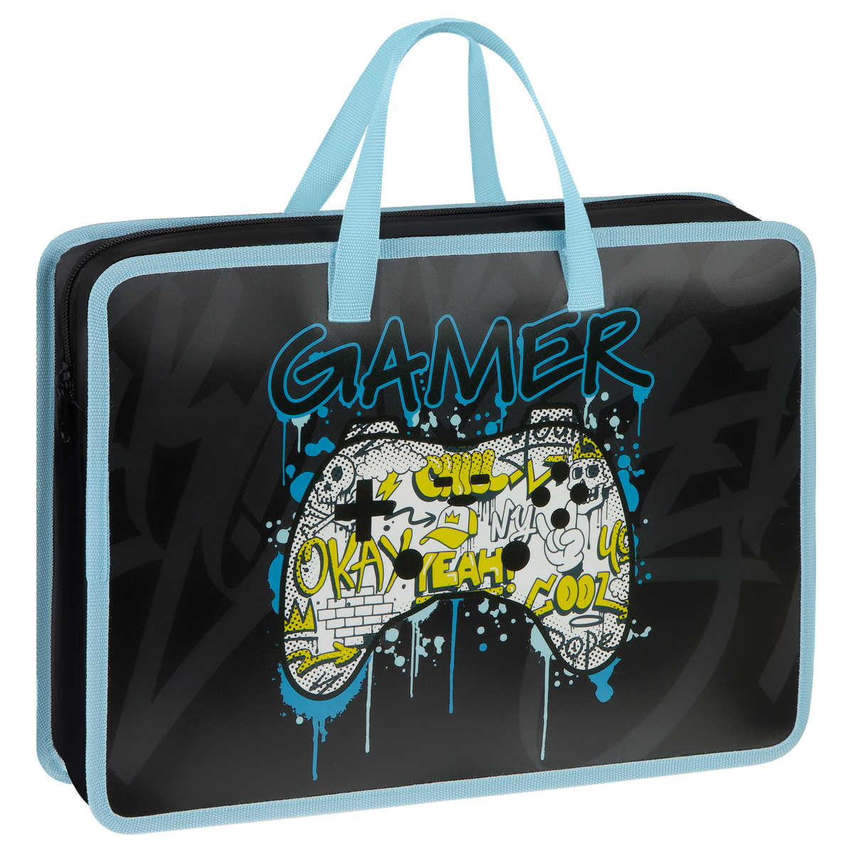 Папка с ручками А4 ArtSpace "Gamer", пластик, на молнии, 70мм Папка с ручками А4 ArtSpace "Gamer", пластик, на молнии, 70мм