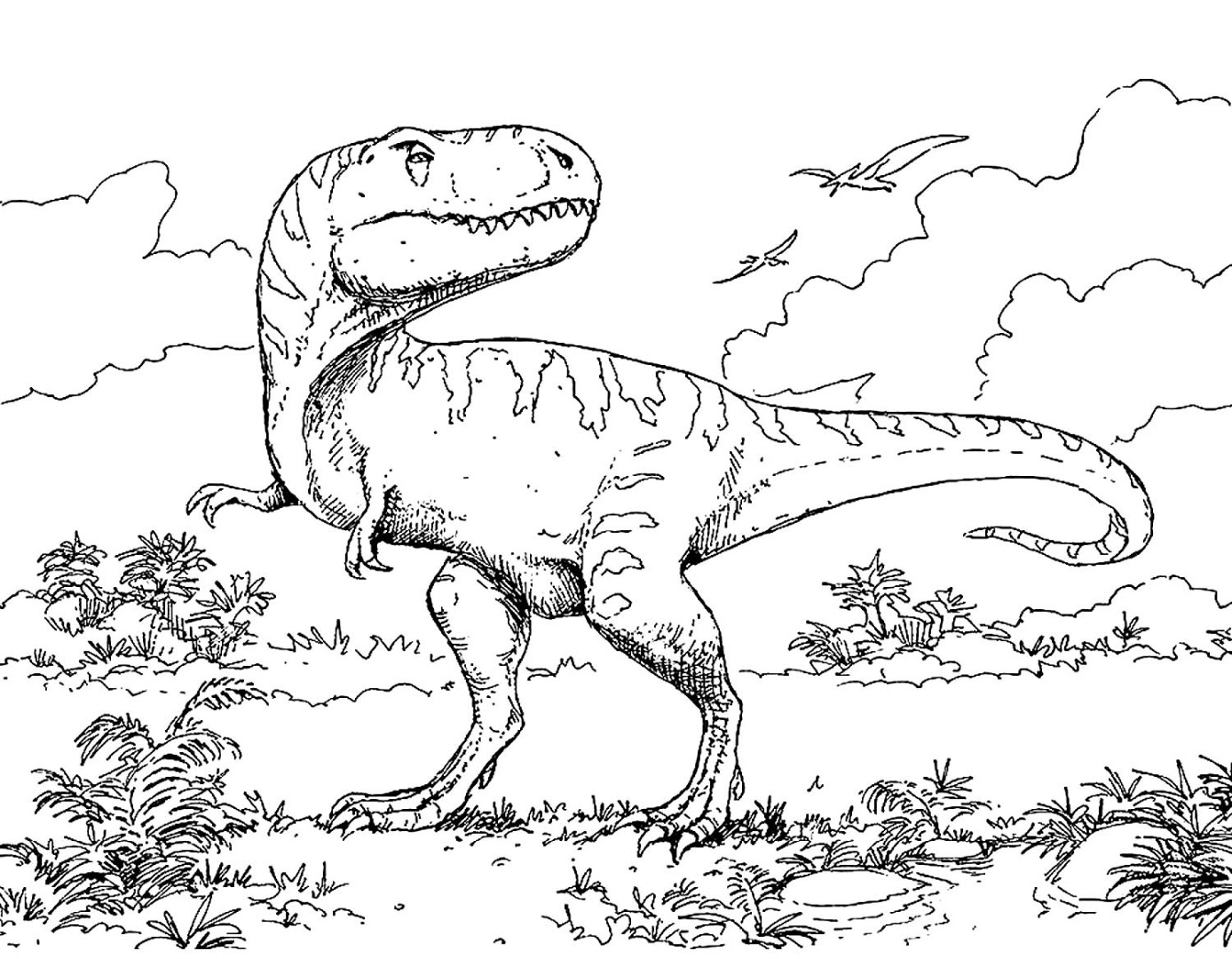 Раскраска на каз/русс Динозавры