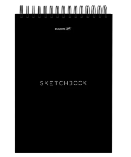 Скетчбук, белая бумага 100 г/м2, 140х201 мм, 60 л., гребень, жёсткая подложка, BRAUBERG ART, Minimal