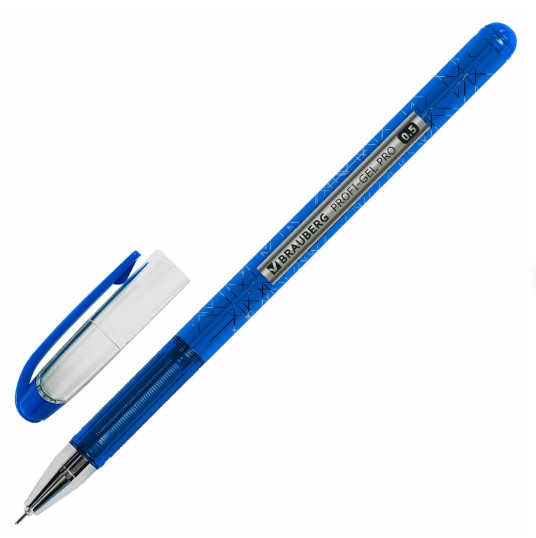 Ручка гелевая BRAUBERG "Profi-Gel PRO", СИНЯЯ, линия письма 0,4 мм, игольчатый наконечник 0,5 мм, пе