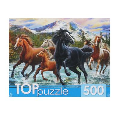 Puz  500д. Toppuzzle Табун лошадей в горах (ХТП500-6812)