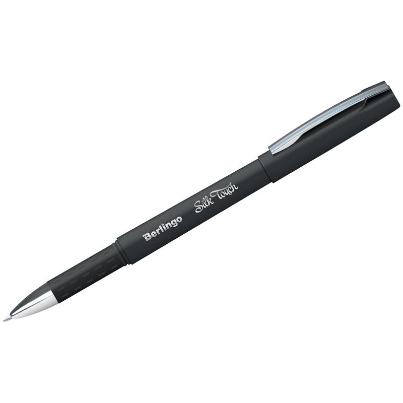 Ручка гелевая Berlingo Silk touch черная 0,5мм грип 05121