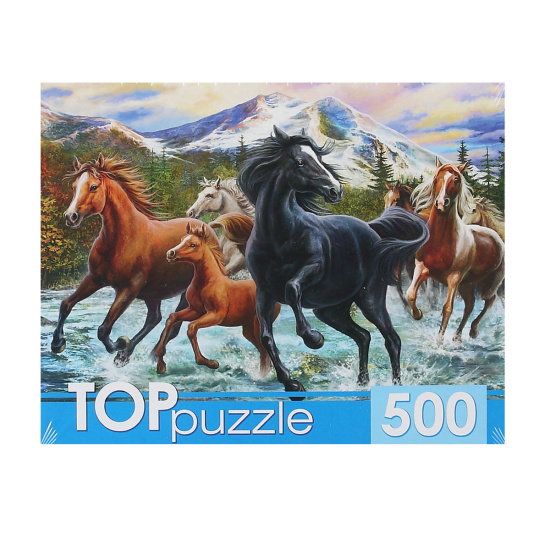 Puz  500д. Toppuzzle Табун лошадей в горах (ХТП500-6812)