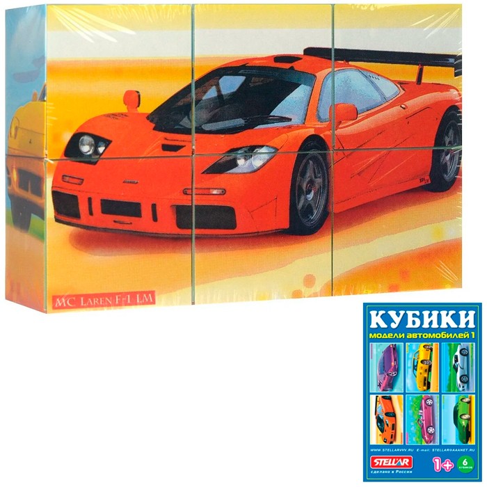Кубики в картинках 6шт Модели автомобилей-1 00820 /32/