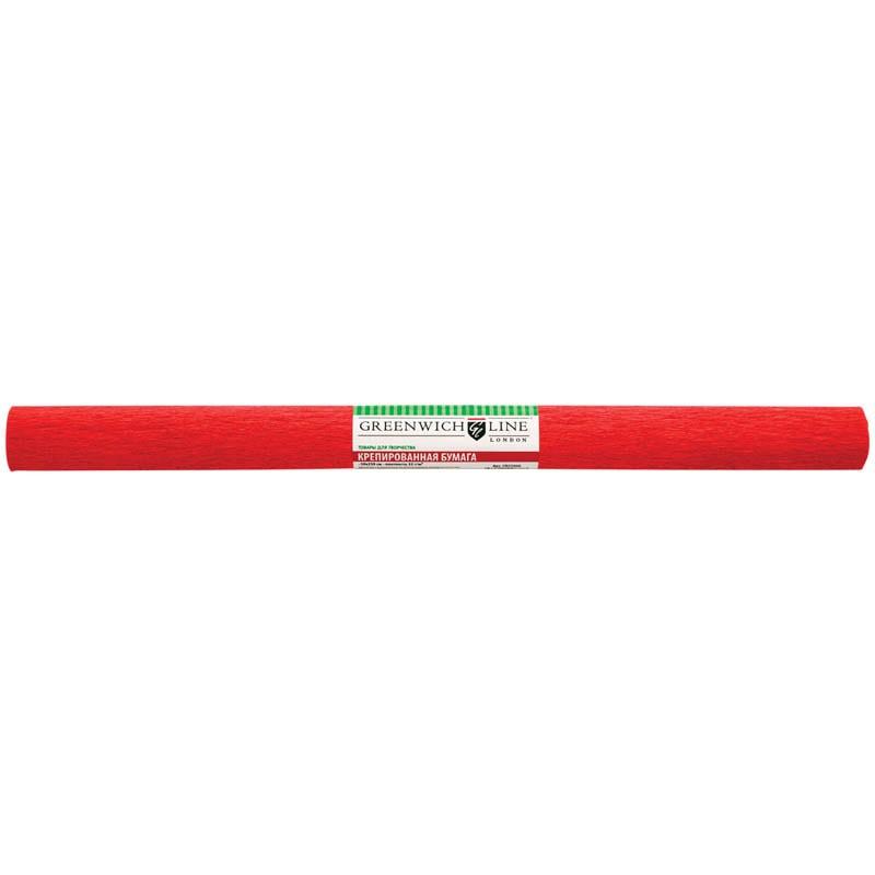 Бумага крепированная Greenwich Line, 50*250см, 32г/м2, красная, в рулоне