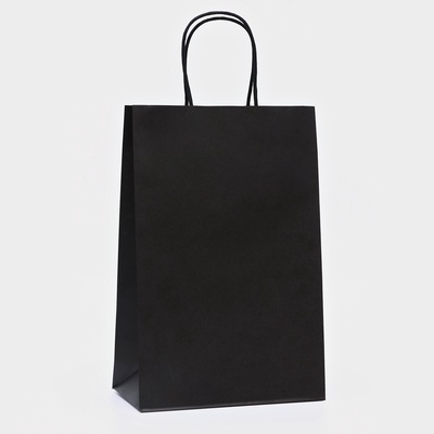 Пакет подарочный 1 шт, 26x13x32 см, скретч-слой + стилус, "Black Kraft", ЗОЛОТАЯ СКАЗКА, 