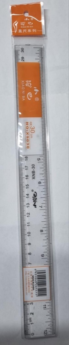 Линейка XIAO NI BA №9030 прозрачная пластиковая 30см